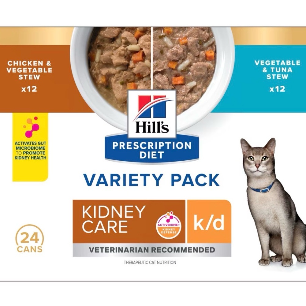 Hill’s Diet k/d Kidney Care Variety Pack - Wet Cat Food, 24 cans